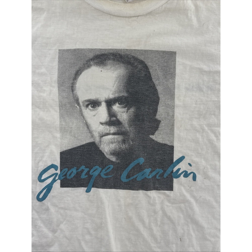 Vintage George Carlin Brain Damage T Shirt Size XL Comedy Graphic Tee Distressed - Picture 2 of 10